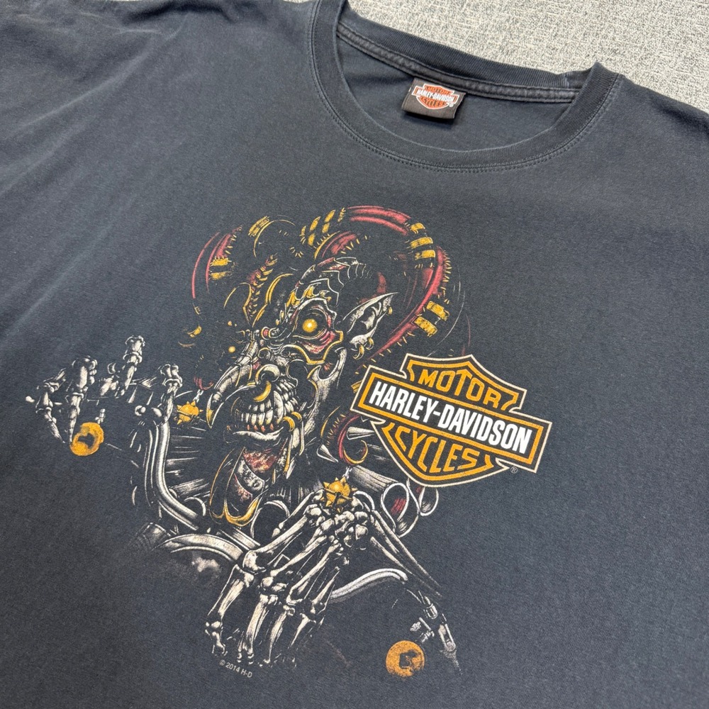 Harley Davidson T Shirt Mens 6XL Black Skeleton Motorcycle Okoboji Iowa 2014